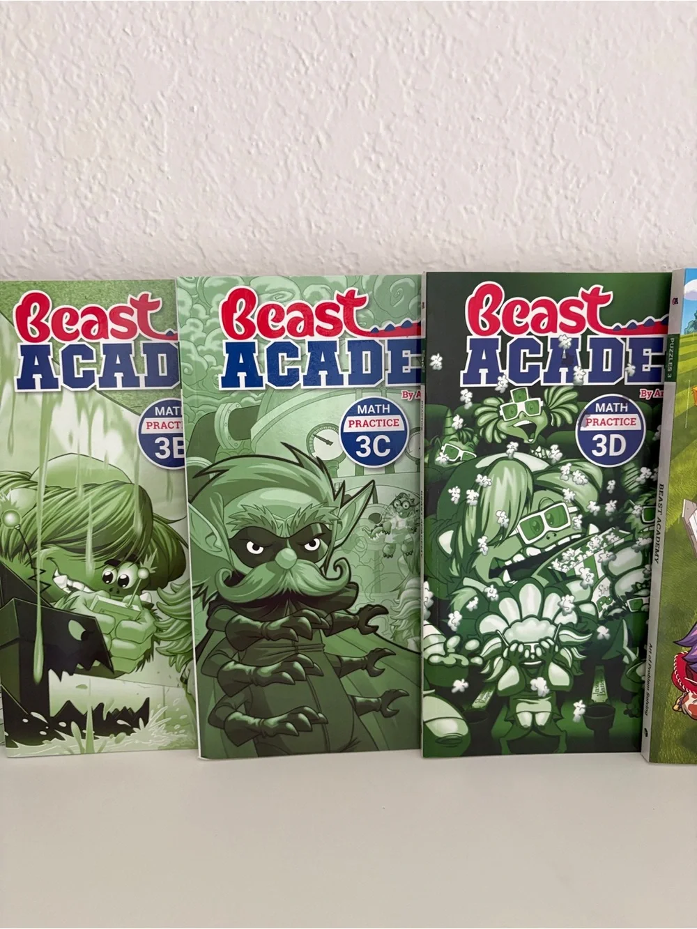 NEW Beast Academy Math Practice Workbooks 3A-3D + Puzzles Book Homeschool